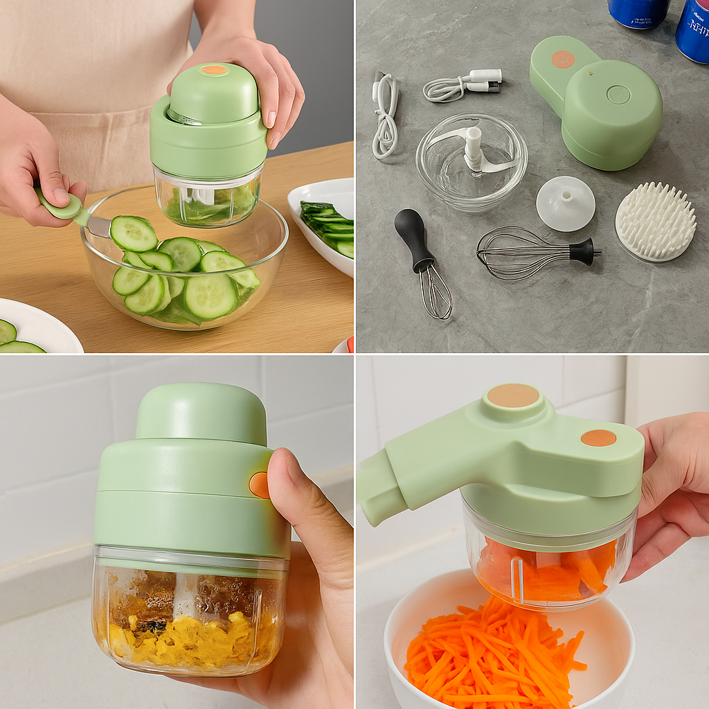 4 in 1 Portable Electric Vegetable Cutter Set