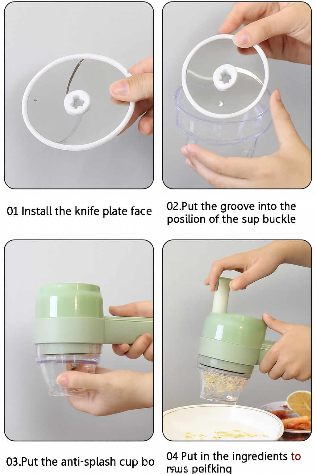 4 in 1 Portable Electric Vegetable Cutter Set