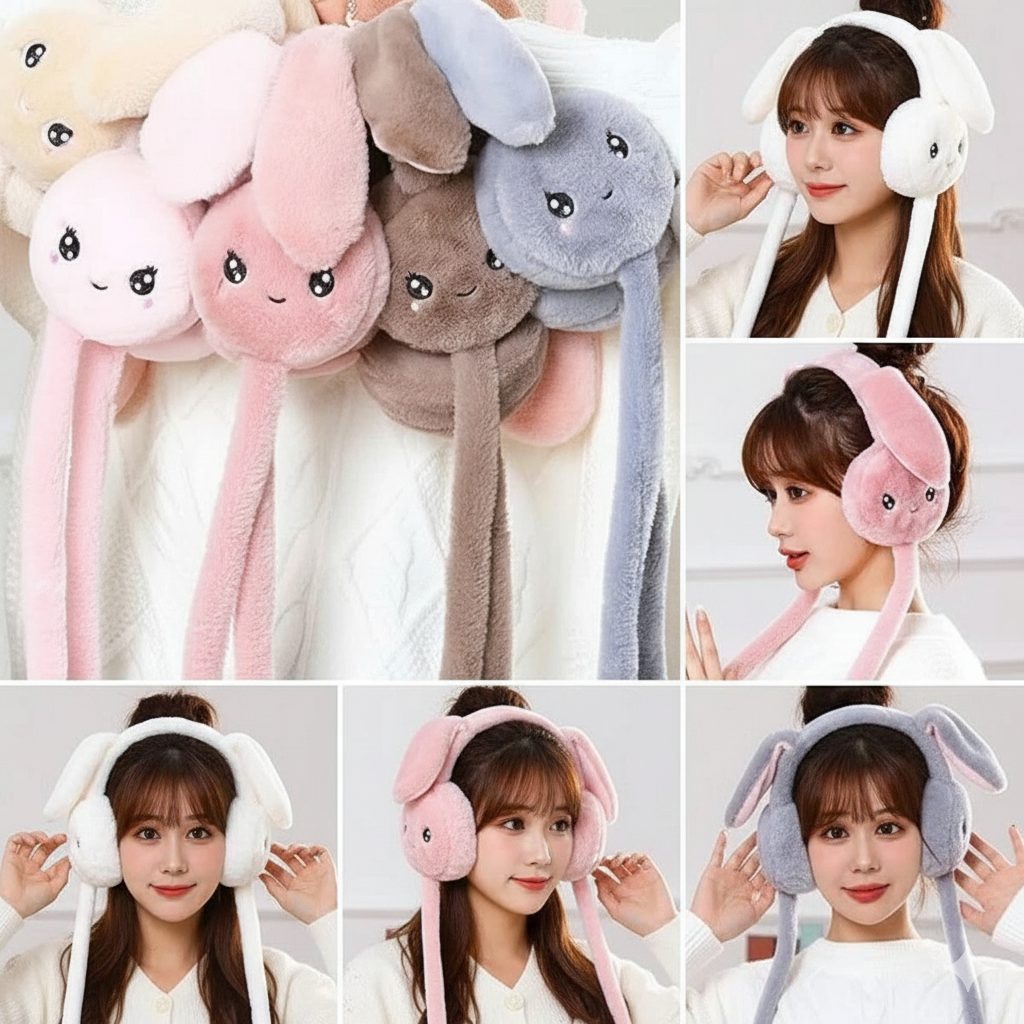 Multicolor Premium Bunny Ear Earmuffs