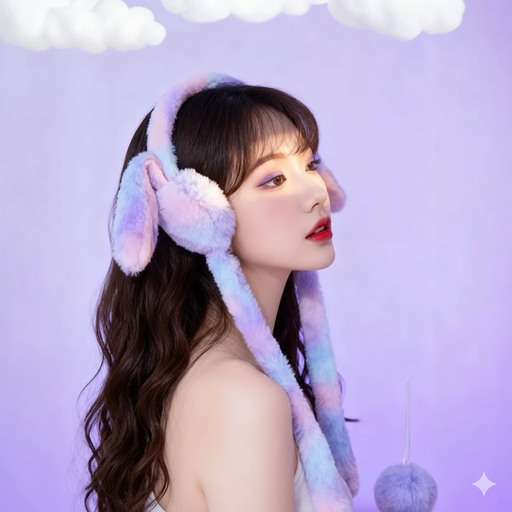 Multicolor Premium Bunny Ear Earmuffs