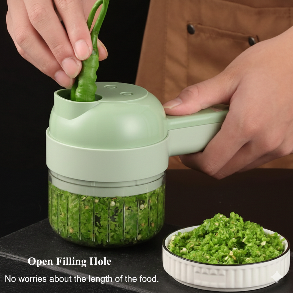 4 in 1 Portable Electric Vegetable Cutter Set