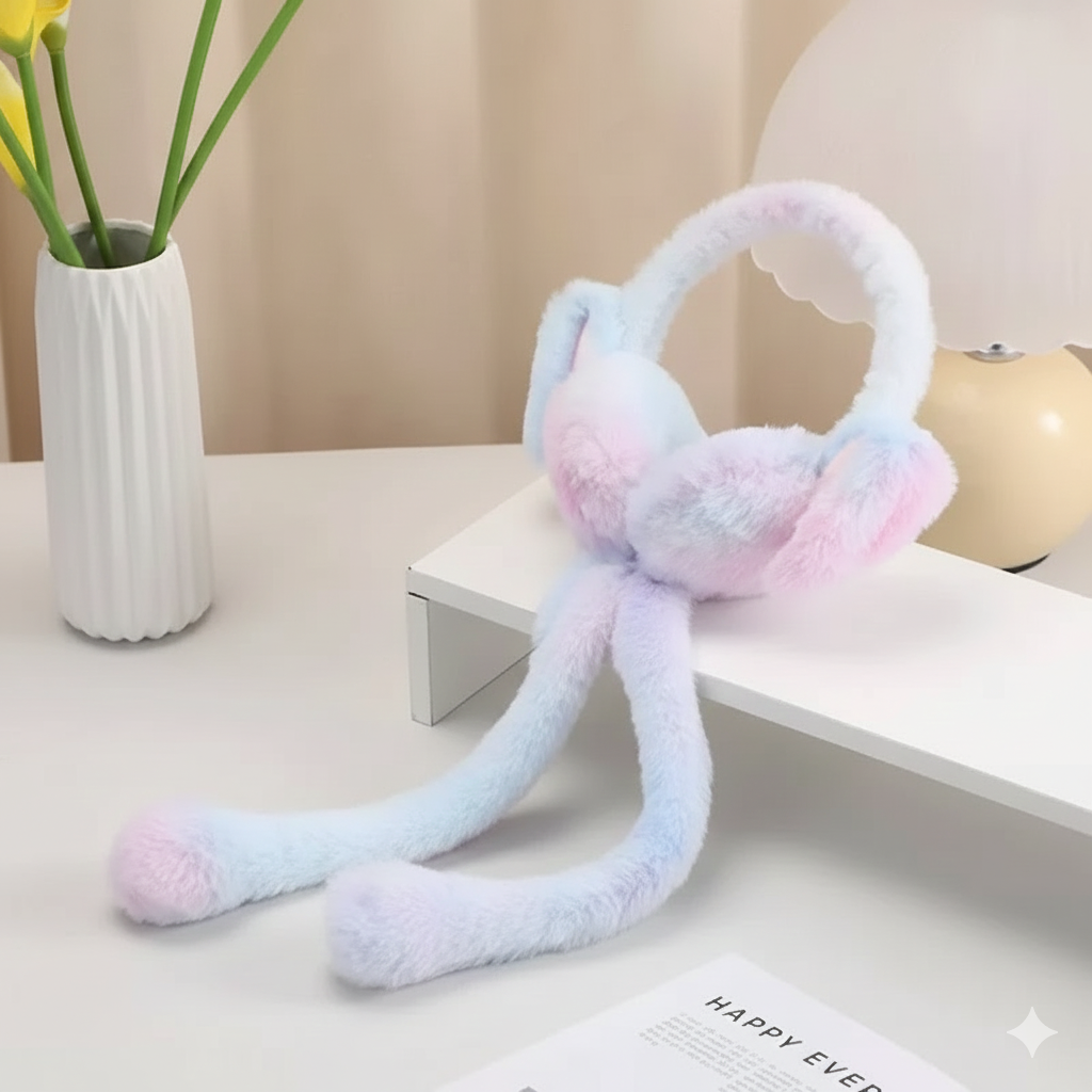 Multicolor Premium Bunny Ear Earmuffs