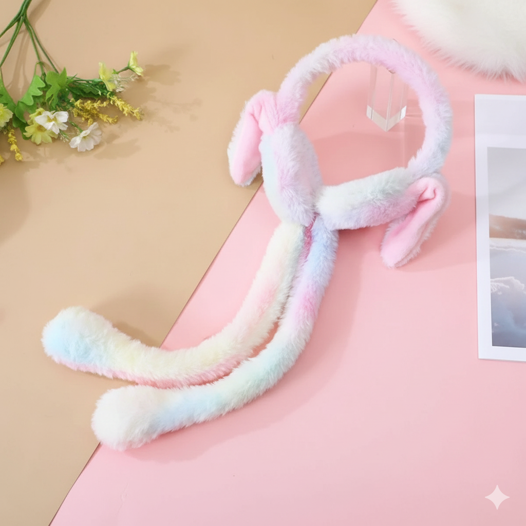 Multicolor Premium Bunny Ear Earmuffs