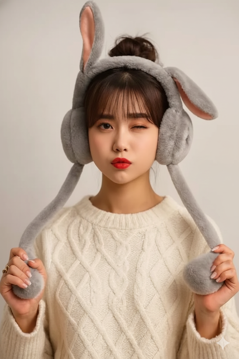 Adorable  Premium winter Bunny Ear Moving Earmuffs!